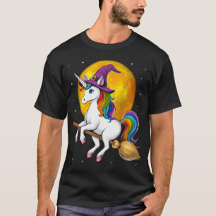 Camiseta Bruxa Unicórnio Montando Vassoura