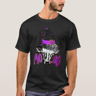 Camiseta Bruxa Vaca Moo Dia das Bruxas Mulher Vaca