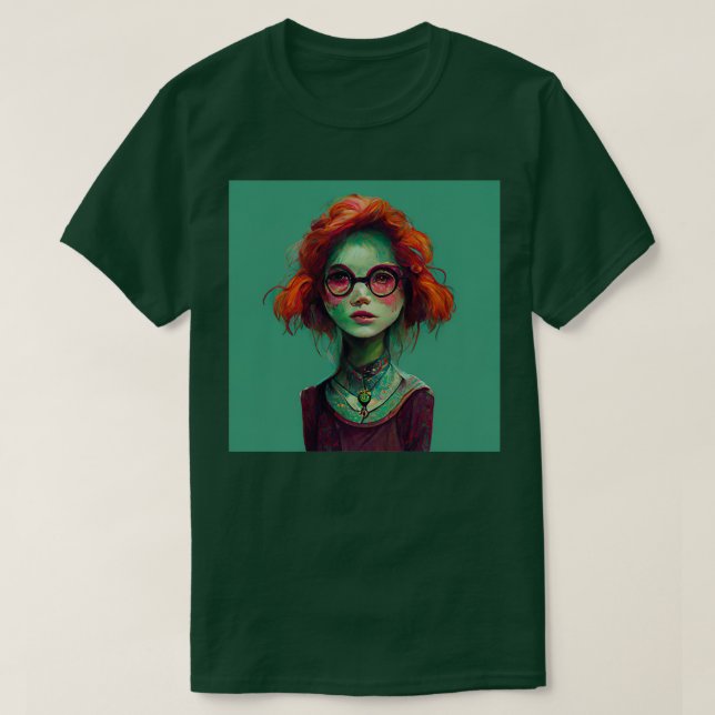 Camiseta Bruxa verde esfolada (Frente do Design)