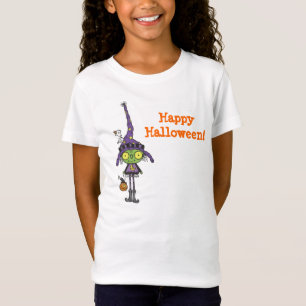 Camiseta Bruxa Verde Fofa de Halloween