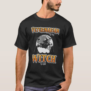 Camiseta Bruxa Veterinária Halloween, Animal Engraçado