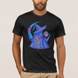 Camiseta Bruxa Vibrante e Halloween Azul