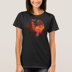 Camiseta Bruxa Voadora do Passageiro Frequente do Halloween