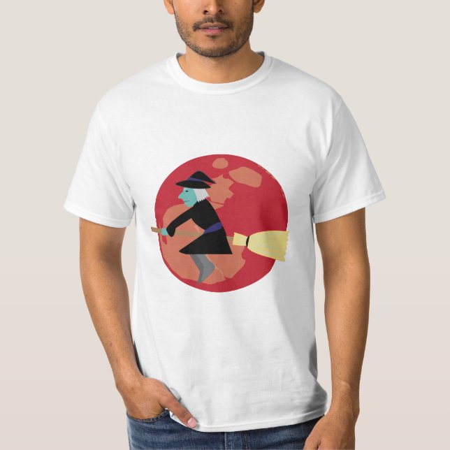 Camiseta Bruxa Voando à Noite (Frente)
