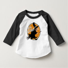 Camiseta Bruxa voando no Broomstick Happy Halloween