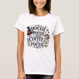 Camiseta Bruxaria Divertida Preciso de Café Bruxa