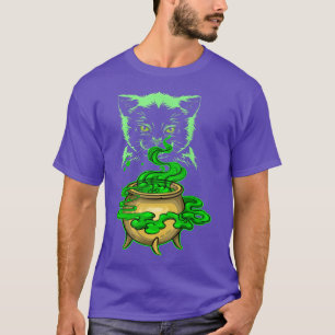 Camiseta Bruxaria Mágica de Gato Oculta Alchemy Wicca 