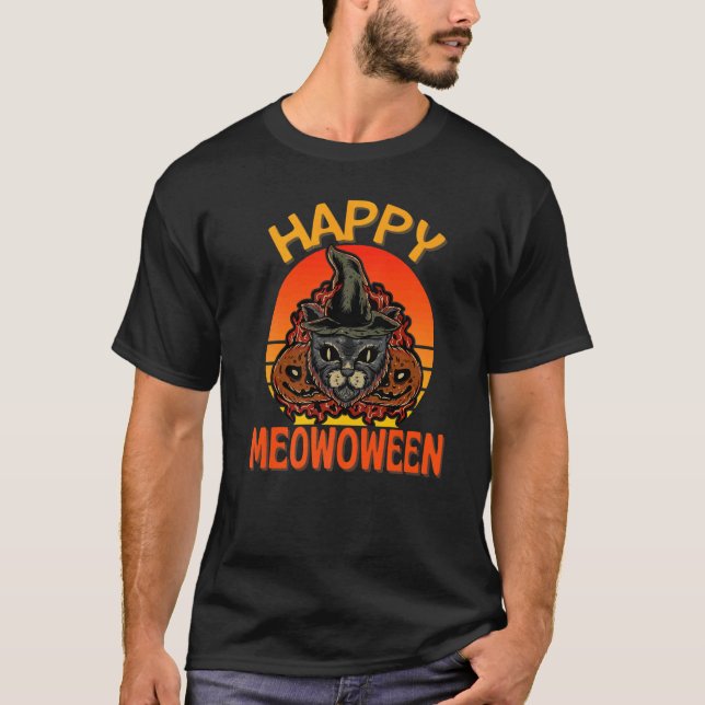 Camiseta Bruxaria Negra De Halloween (Frente)