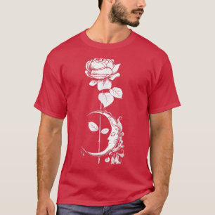 Camiseta Bruxaria Rosa gótica-lua oculta Pagan 6