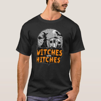 Camiseta Bruxas com Acampamento RV de Dia de as Bruxas engr