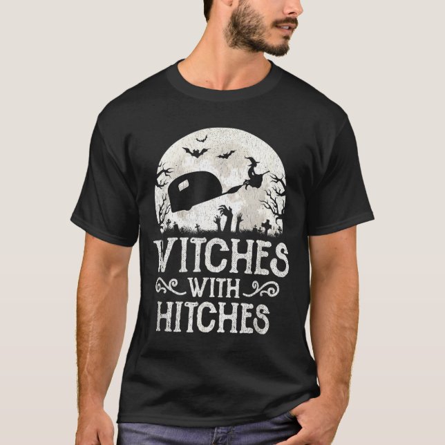 Camiseta Bruxas Com Problemas Acampamento De RV Dia Das Bru (Frente)