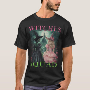 Camiseta Bruxas De Bruxas De Halloween Rosa E Verde