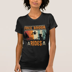 Camiseta Bruxas de Gatos de Halloween de Voo Livre