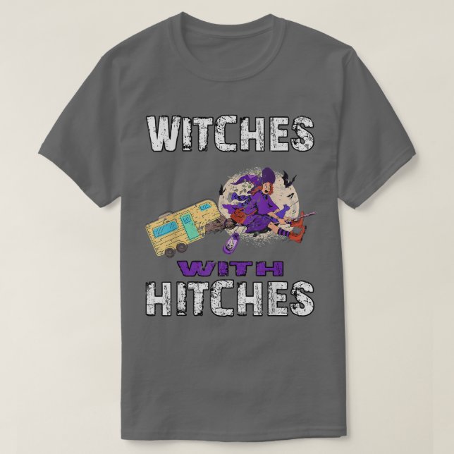 Camiseta Bruxas de Halloween Com Roupa De Halloween De Hitc (Frente do Design)