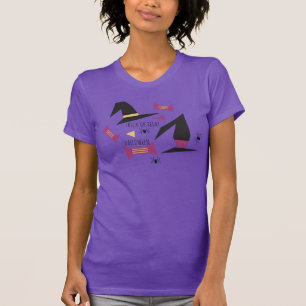Camiseta Bruxas de Halloween Doces Aranhas Roxas