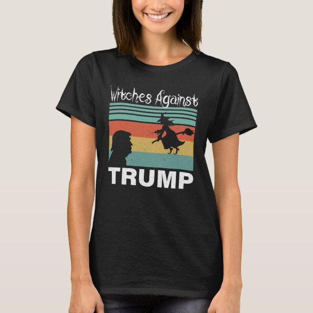 Camiseta Bruxas de Halloween Mulheres Contra Trump 2024 (Frente)