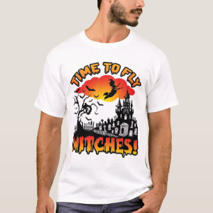 Camiseta Bruxas do Tempo Vôo Halloween Bruxa Voadora Casa A