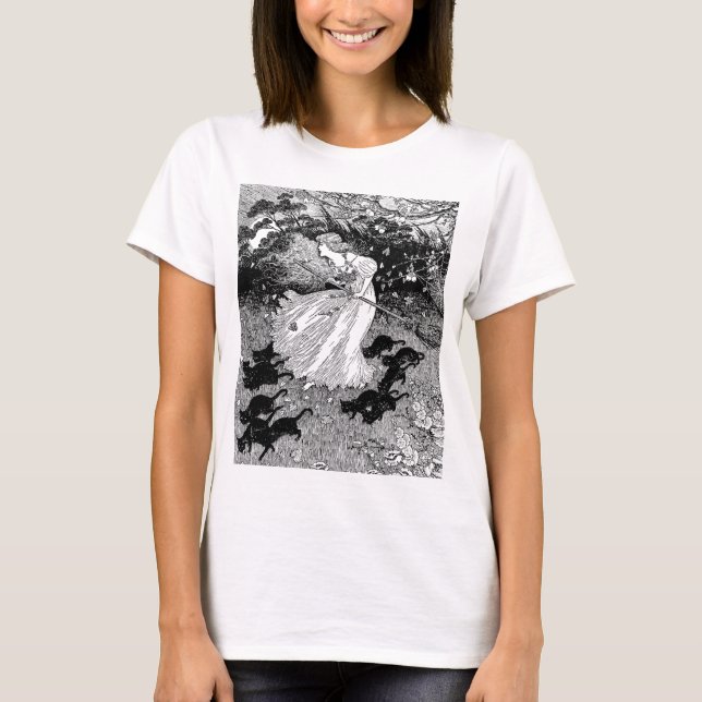 Camiseta Bruxas jovens e gatos pretos (Frente)