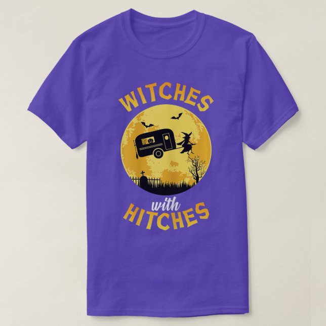 Camiseta Bruxas Mães com Hitches RV Acampando Id (Frente do Design)
