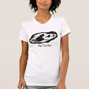 Camiseta bruxas voadoras assustadoras sobre varapau hallowe