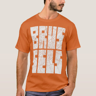 Camiseta Bruxelas, Bélgica, Cidade, Mapa Tipografia