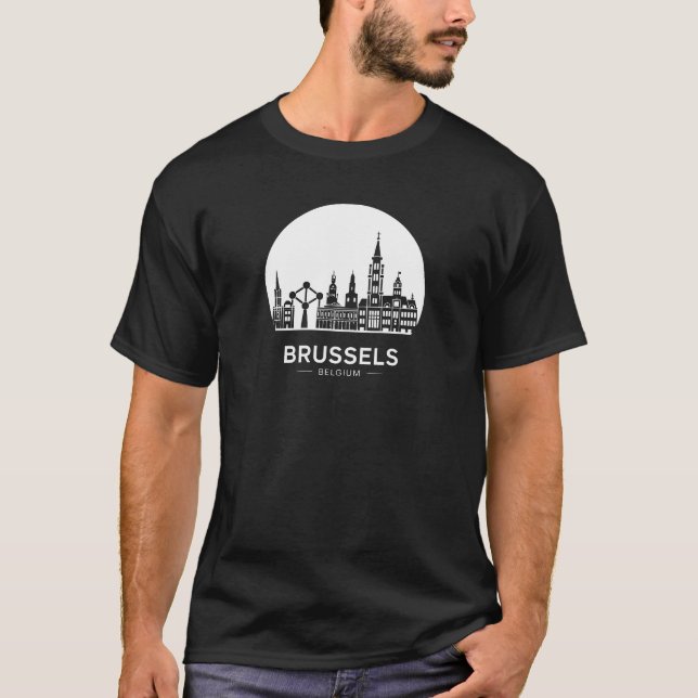 Camiseta Bruxelas Bélgica Skyline (Frente)