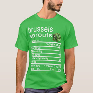 Camiseta bruxelas brotam sobre fatos nutricionais Ação de