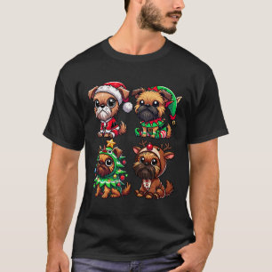 Camiseta Bruxelas Griffon Árvores de Natal Papais noeis Elf