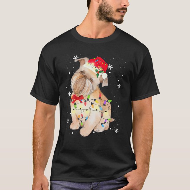 Camiseta Bruxelas Griffon Bruxellois Cachorro Natal Mãe (Frente)