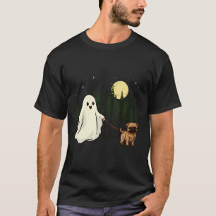 Camiseta Bruxelas Griffon Caminhando Fantasma Halloween Cri
