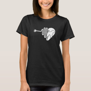 Camiseta Bruxelas Griffon Dog Paw Heartbeat Pet Owner Veter