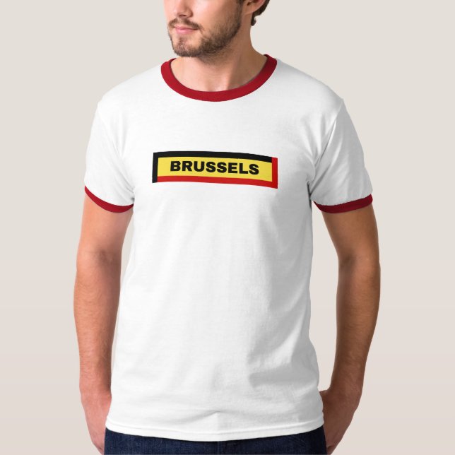 Camiseta Bruxelas na Bélgica Flag Colors (Frente)
