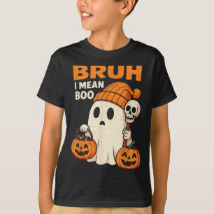 Camiseta Bruxo do Halloween Fantasma Boo Caveira Abóbora Mu