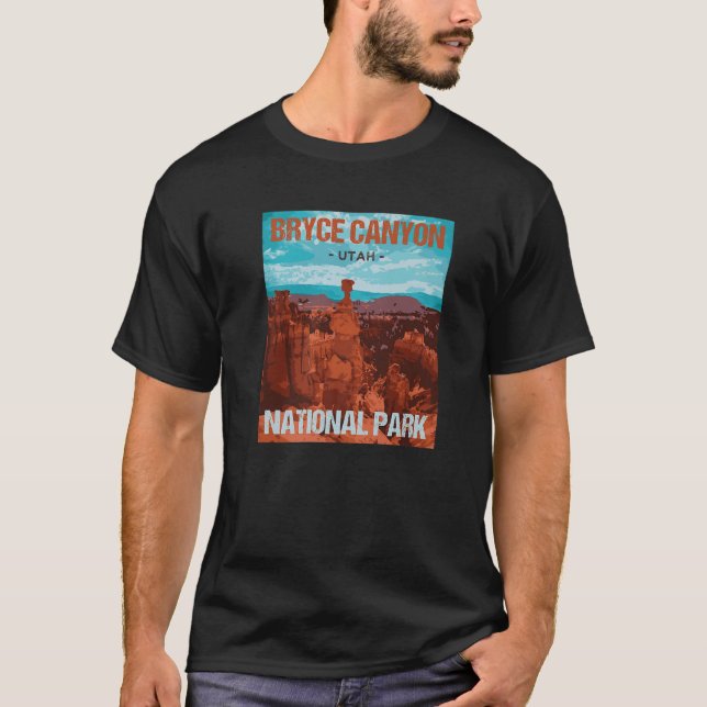 Camiseta Bryce Canyon National Park Poster Design (Frente)