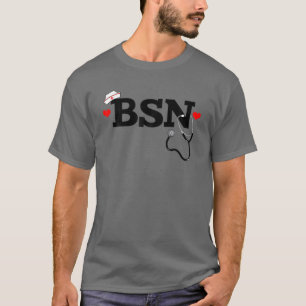 Camiseta BSN Letters Estetoscópio com Boné de Enfermeira