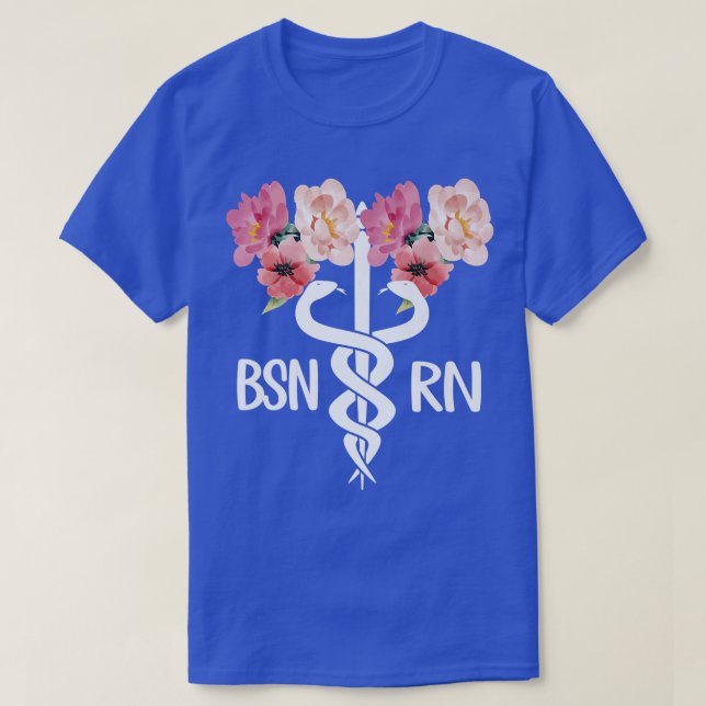 Camiseta BSN RN CaduceusBachelor Of Science In Nursing Stud (Frente do Design)
