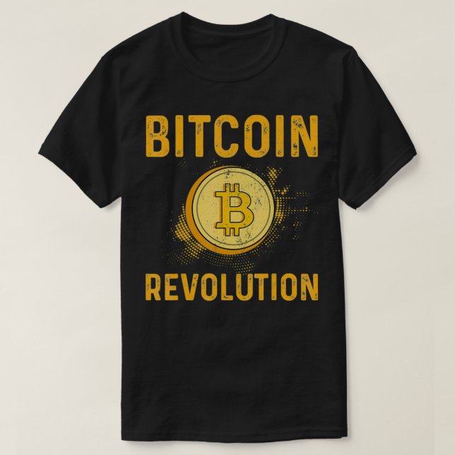Camiseta BTC Cryptocurrency Blocchain C da Revolução de Bit (Frente do Design)