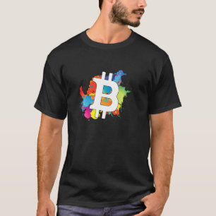 Camiseta Btc De Rede De Criptografia De Cor De Bitmoney