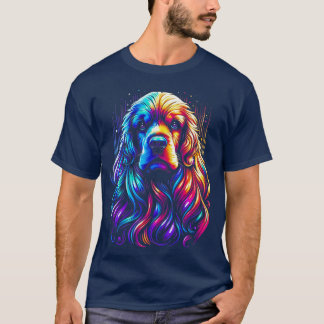 Camiseta BTN258 Novo Cocker Artístico Colorido Espanhóis Pe