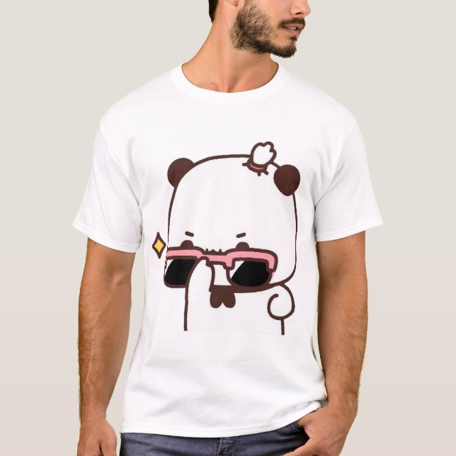 Camiseta Bu Panda está assistindo Du Bear ❤️ Ativo (Frente)