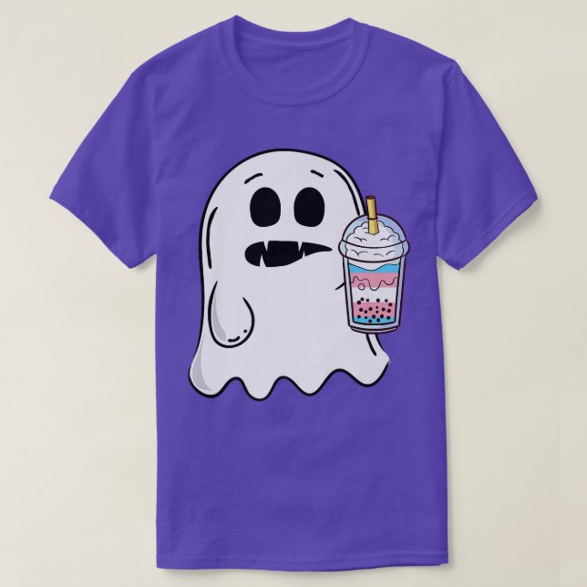 Camiseta buba fantasma transgênero para chá de bolhas trans (Frente do Design)