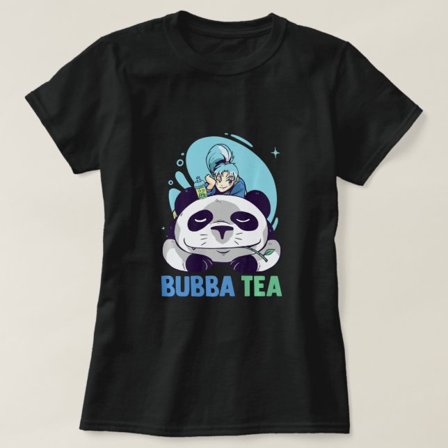 Camiseta Bubba Tea - Animais de Animação - Pandas Japonês A (Frente do Design)
