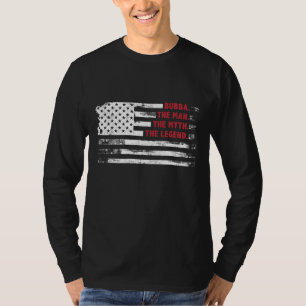 Camiseta Bubba The Man Myth Legend USA bandeira dia pai gi