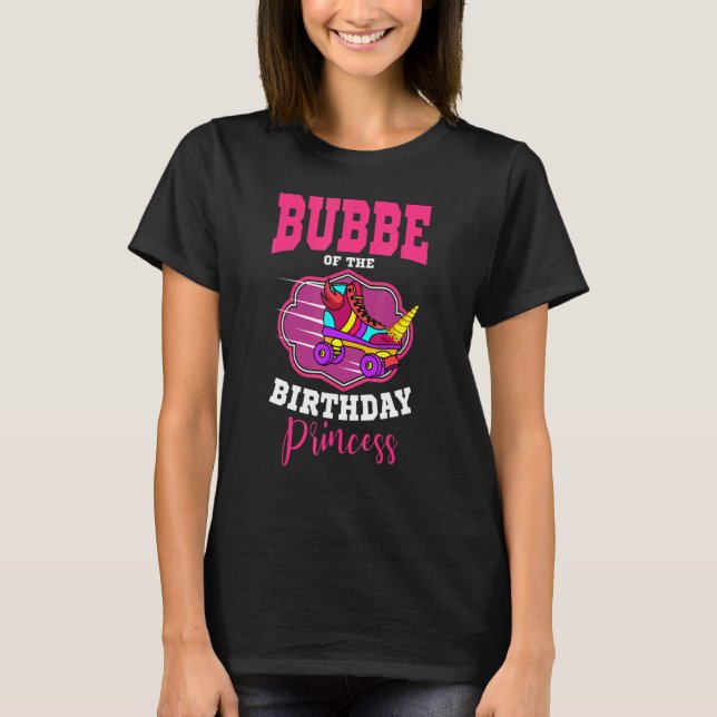 Camiseta Bubbe Do Aniversário Princesa Roller Skates Skati (Frente)