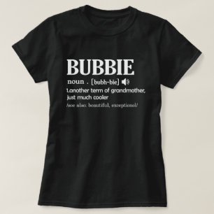 Camiseta Bubbie Definição Engraçada Avó Dia da Mãe Presente