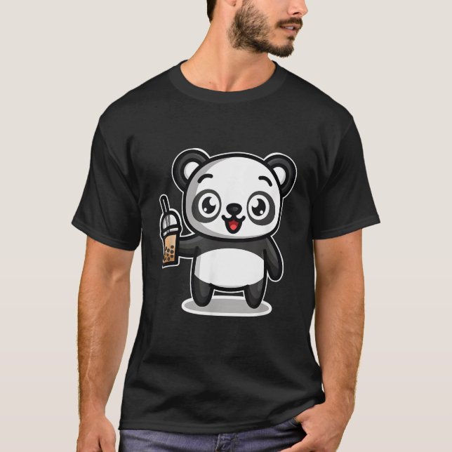 Camiseta Bubble Boba Tea Kawaii Panda Bear (Frente)