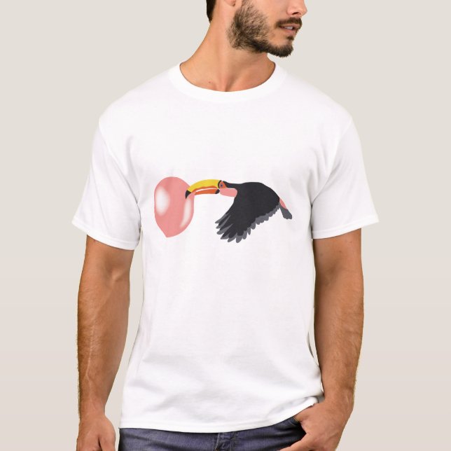 Camiseta Bubble Gum Toucan Soprando Bolha (Frente)