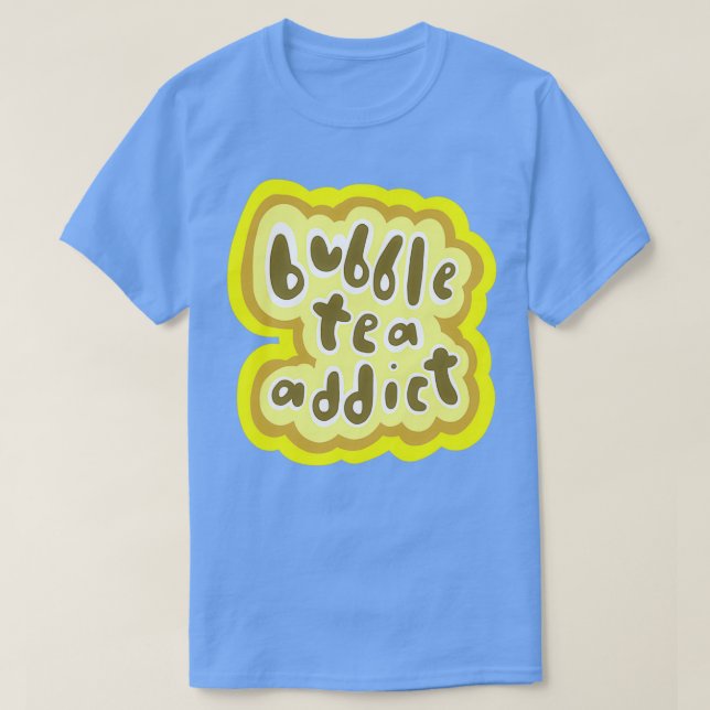 Camiseta Bubble Tea Addict Versão Amarela (Frente do Design)