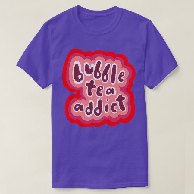 Camiseta Bubble Tea Addict Versão Vermelha (Frente do Design)