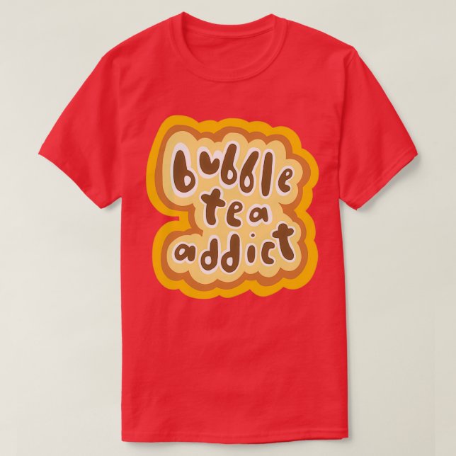 Camiseta Bubble Tea Addict Warm Yellow Version (Frente do Design)